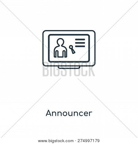 Announcer Icon In Trendy Design Style. Announcer Icon Isolated On White Background. Announcer Vector