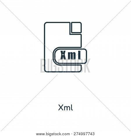 Xml Icon In Trendy Design Style. Xml Icon Isolated On White Background. Xml Vector Icon Simple And M