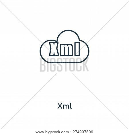 Xml Icon In Trendy Design Style. Xml Icon Isolated On White Background. Xml Vector Icon Simple And M