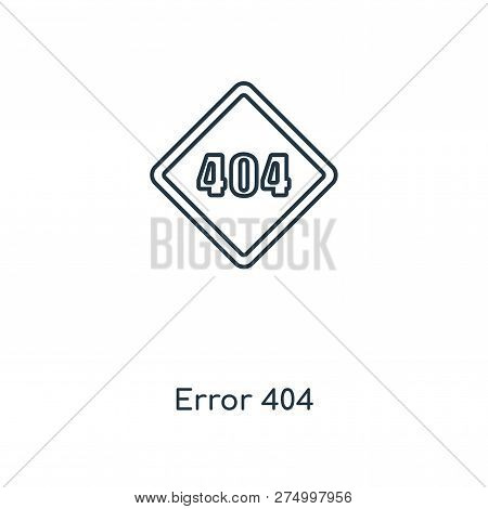 Error 404 Icon In Trendy Design Style. Error 404 Icon Isolated On White Background. Error 404 Vector
