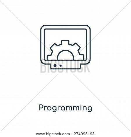 Programming Icon In Trendy Design Style. Programming Icon Isolated On White Background. Programming 