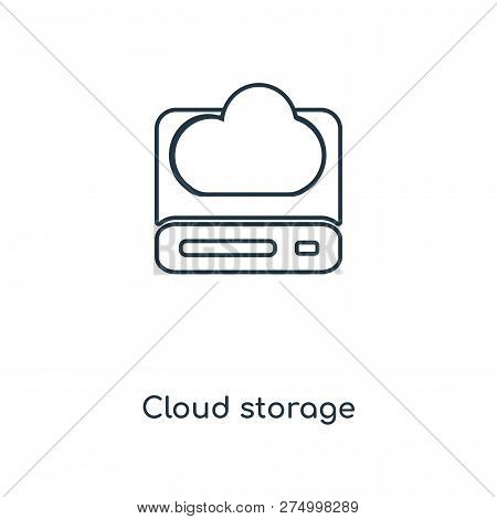 Cloud Storage Icon In Trendy Design Style. Cloud Storage Icon Isolated On White Background. Cloud St