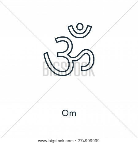 Om Icon In Trendy Design Style. Om Icon Isolated On White Background. Om Vector Icon Simple And Mode