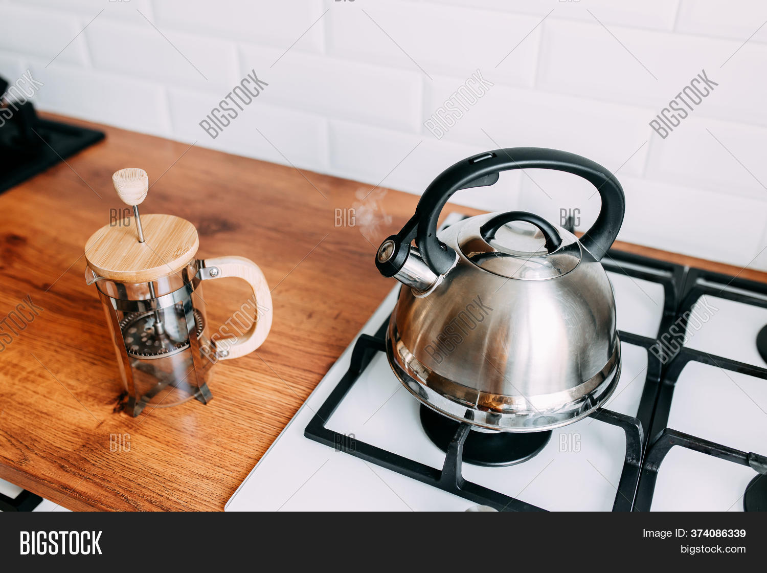 Kettle Boils, Steam Image & Photo (Free Trial) Bigstock