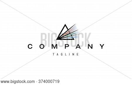 Vector Logo On Which An Abstract Image Of Light Broken Into Spectra.
