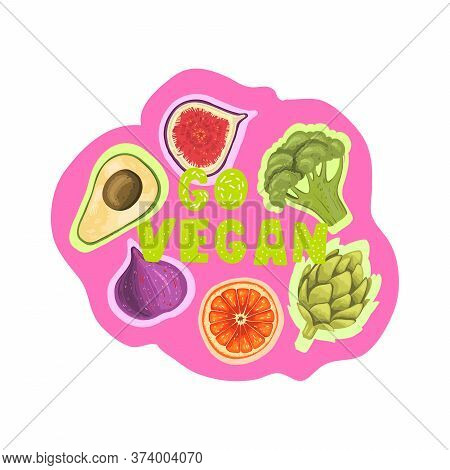 Healthy Food Vector Background. Set Of Two Vegetarian Concepts For Restaurants, Menu, Recipes And Ki