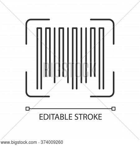 Barcode Pixel Perfect Linear Icon. Universal Product Code, Quality Control Item. Thin Line Customiza