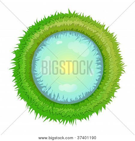 Sommer Runde See mit Gras Hintergrund