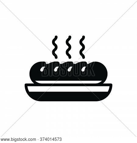Black Solid Icon For Bread Food Edible Eatable Comestible Pabulary