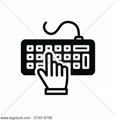 Black Solid Icon For Keypress Button Keyboard Computer Hardware Technology Touch