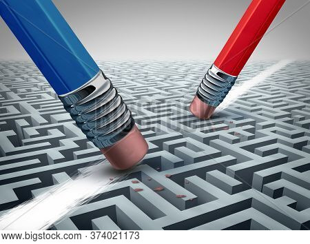 Business Cooperation Solution And Corporate Partnership Strategy As Two Partners Solving A Problem T