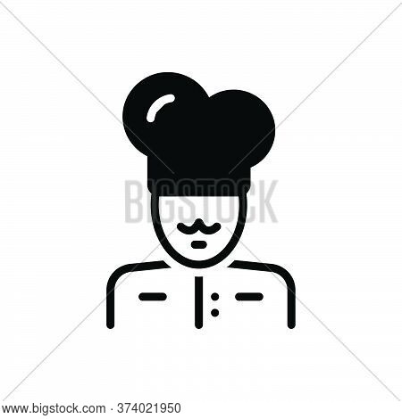 Black Solid Icon For Masterchief Cook Baker Cooking Person Chef Professional Occupation