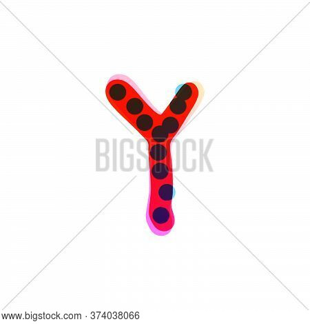 Y Letter Logo Handwritten With A Red Felt-tip Pen. Perfect Vector Icon For Kids Design, Funny Craft 