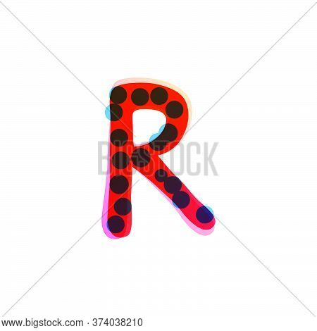 R Letter Logo Handwritten With A Red Felt-tip Pen. Perfect Vector Icon For Kids Design, Funny Craft 