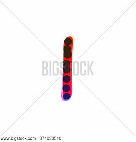 Letter I Logo Handwritten With A Red Felt-tip Pen. Perfect Vector Icon For Kids Design, Funny Craft 