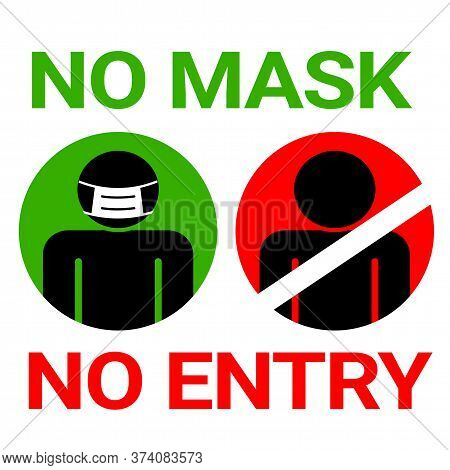 No Mask No Entry Sign Vector &amp; Photo (Free Trial) | Bigstock