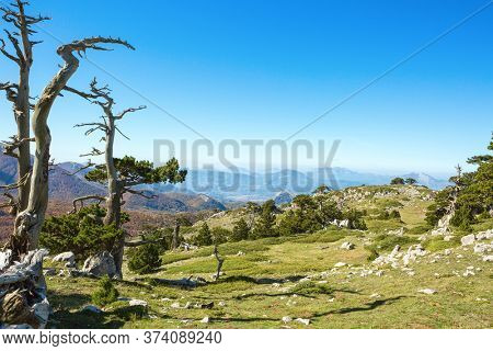 Scenic view from Serra Di Crispo, Pollino National Park, southern Italy.