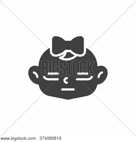 Expressionless Baby Face Vector Icon. Filled Flat Sign For Mobile Concept And Web Design. Baby Face 