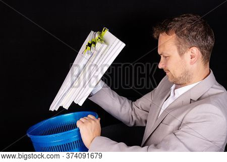 Empty, Useless, Useless Office Work. Technological Concept.