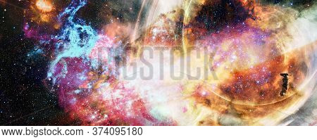 Supermassive Black Hole In The Universe. Elements Of This Image Furnished By Nasa