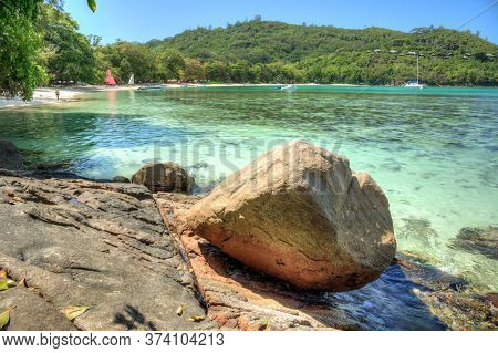 Port Launay beach on Mahe island, Seychelles