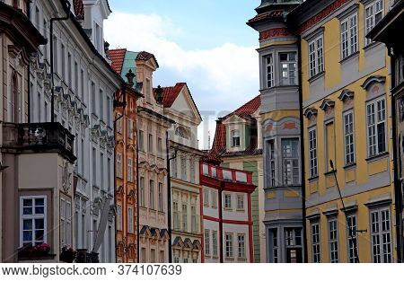 Prague, Czech Republic - August 23, 2016: Ancient Palace In The European Capital