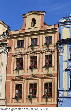 Prague, Czech Republic - August 23, 2016: Ancient Palace In The European Capital