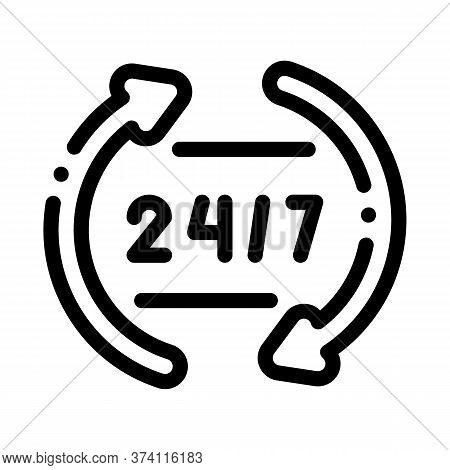 Webshop Working Day And Night Icon Vector. Webshop Working Day And Night Sign. Isolated Contour Symb