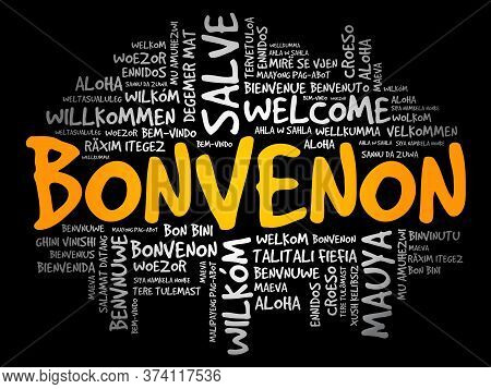 Bonvenon (welcome In Esperanto) Word Cloud In Different Languages