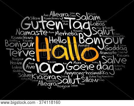 Hallo (hello Greeting In German) Word Cloud In Different Languages Of The World