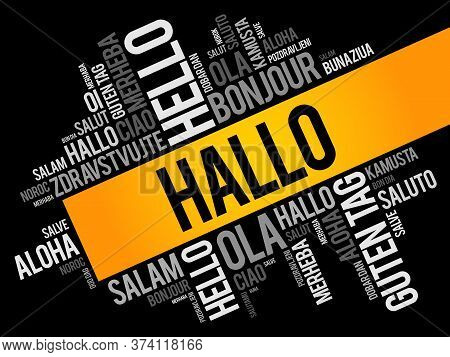 Hallo (hello Greeting In German) Word Cloud In Different Languages Of The World