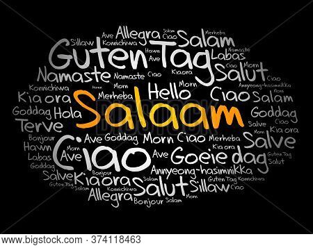 Salaam (hello Greeting In Persian,farsi) Word Cloud In Different Languages Of The World