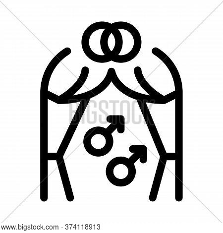 Gay Marriage Icon Vector. Gay Marriage Sign. Isolated Contour Symbol Illustration