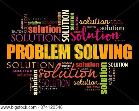 Problem Solving Aid Word Cloud Collage, Business Concept Background