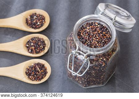 Black Quinoa Seeds - Chenopodium Petiolare. Top View