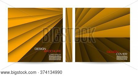 Brochure Template With Striped Overlapping Diagonal Lines. Magazine, Poster, Book, Presentation, Adv