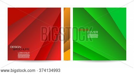 Brochure Template With Striped Overlapping Diagonal Lines. Magazine, Poster, Book, Presentation, Adv