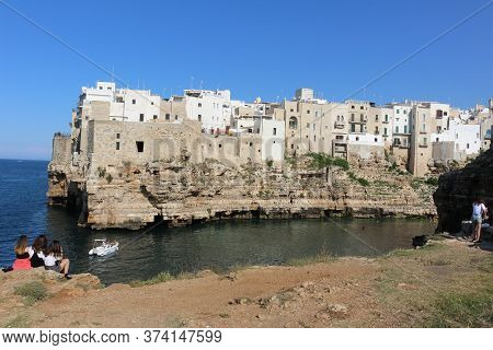Panorama Of Polignano A Mare, A Beautiful Apulian Tourist Resort