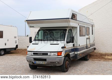 Baleal, Portugal - May 22, 2018: Iveco Camper Van Parked In Portugal. 25.9 Million Tourists Visited 