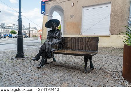 Lomza, Poland - June 1, 2020: Hanka Bielicka's Bench In Lomza By Michal Selerowski.