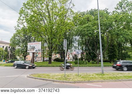 Lomza, Poland - June 1, 2020: Kosciuszko Square In Lomza.