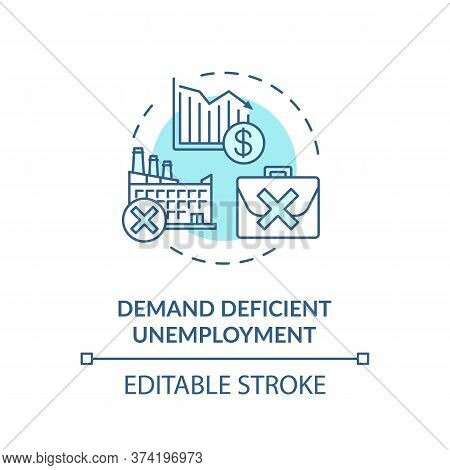 Demand Efficient Unemployment Turquoise Concept Icon. Loss Of Job Position. Social Economic Problem 