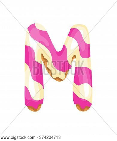 Cartoon Cookies Font. Vector Letter Baking In Colored Glaze. Creative Gingerbread Typography Design.
