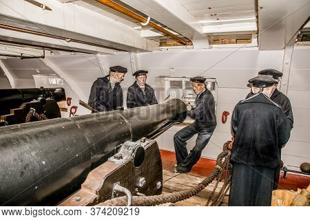 The Lower Canon Deck On The Frigate Jylland, An Artificial Scene, Ebeltoft, Denmark, September 9, 20
