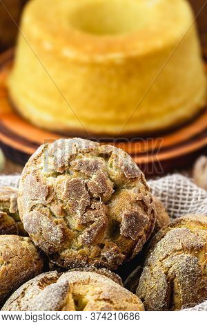 Broa Is A Type Of Corn And Wheat Bread Traditionally Made In Portugal, Galicia And Brazil. Flour Is