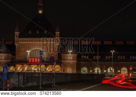 Life Style Scene, Central Station By Night, Copenhague, Denmark, March 2019