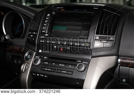 Novosibirsk/ Russia - April  02 2020: Toyota Land Cruiser 200  , Close-up Of The Dashboard, Adjustme