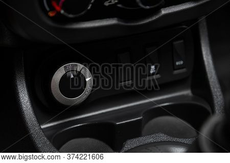Novosibirsk/ Russia - June  23 2020: Renault Duster, Close-up Of Black Of 2wd, 4wd Buttons On Car Pa