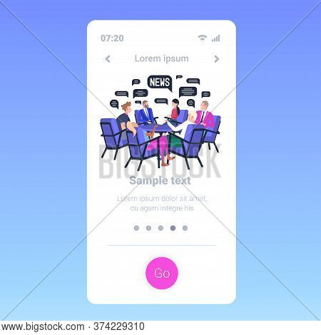 Businesspeople Chatting During Conference Meeting Chat Bubble Communication Concept Business People 