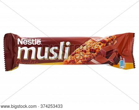 Bucharest, Romania - April 14, 2015. Nestle Musli Chocolate Cereal Bar. Nestle Musli Can Be A Health